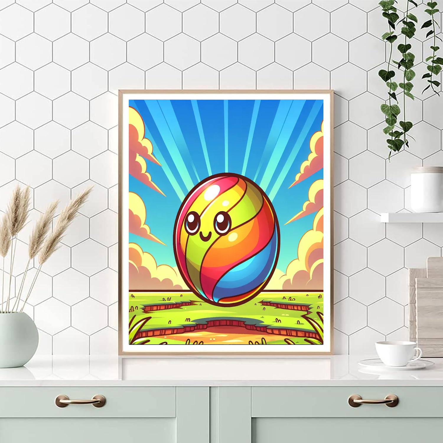 Energetic Bouncing Ball Paint By Numbers Art