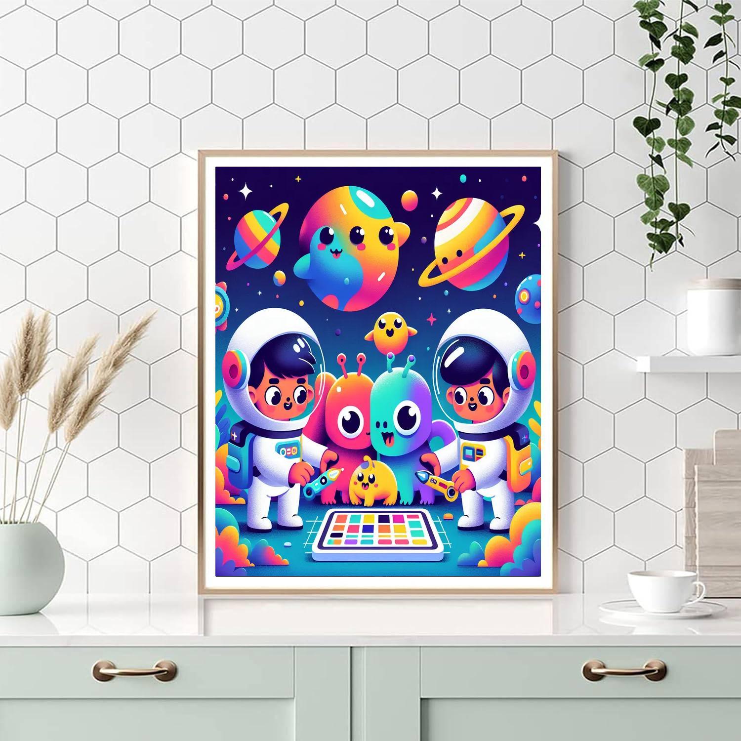 Space Creatures Encounter Numbered Painting Kits