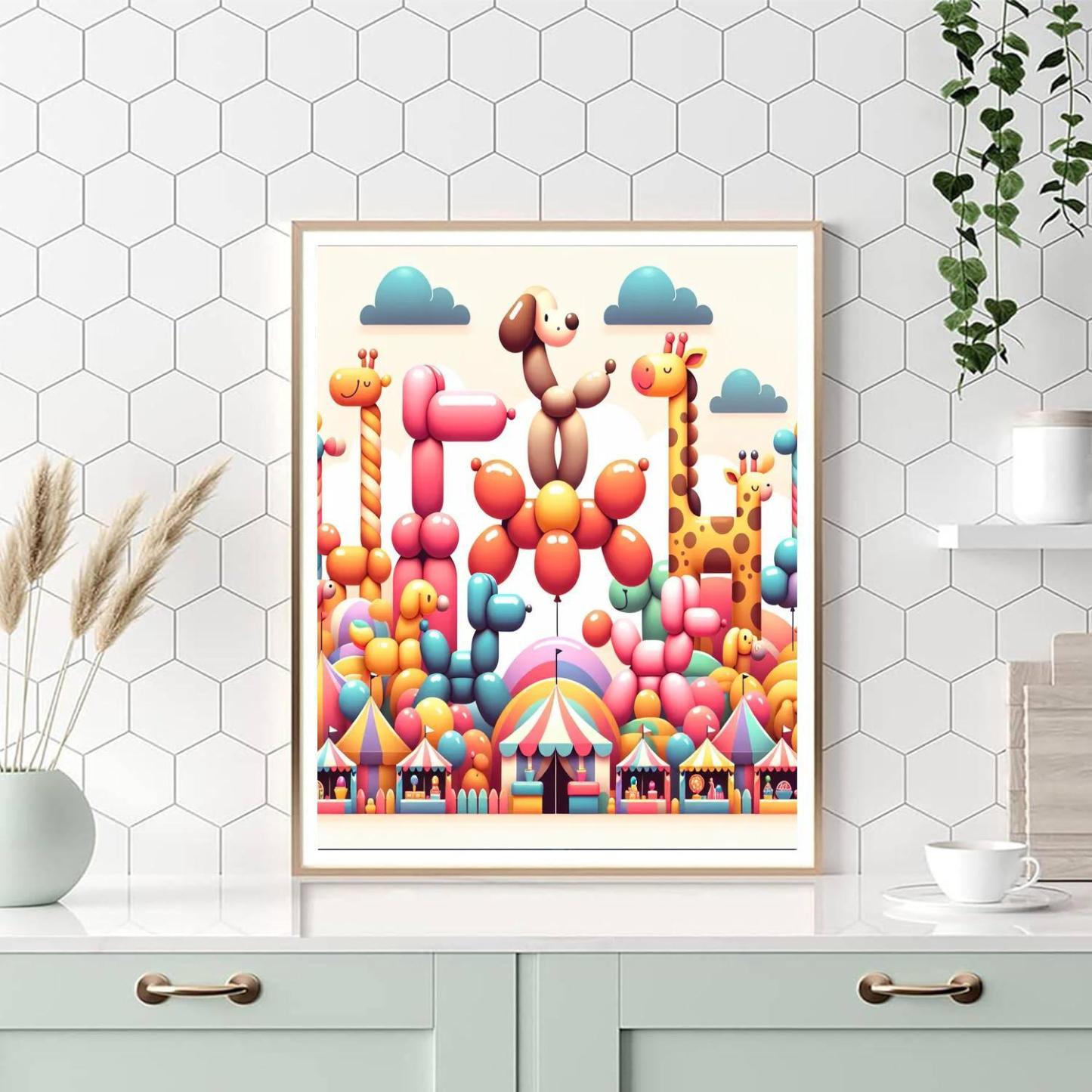 Charming Balloon Animals Paint By Numbers Art