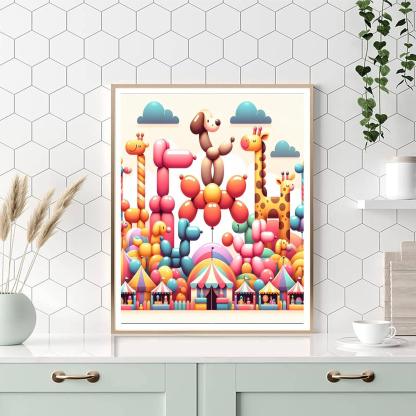 Charming Balloon Animals Paint By Numbers Art