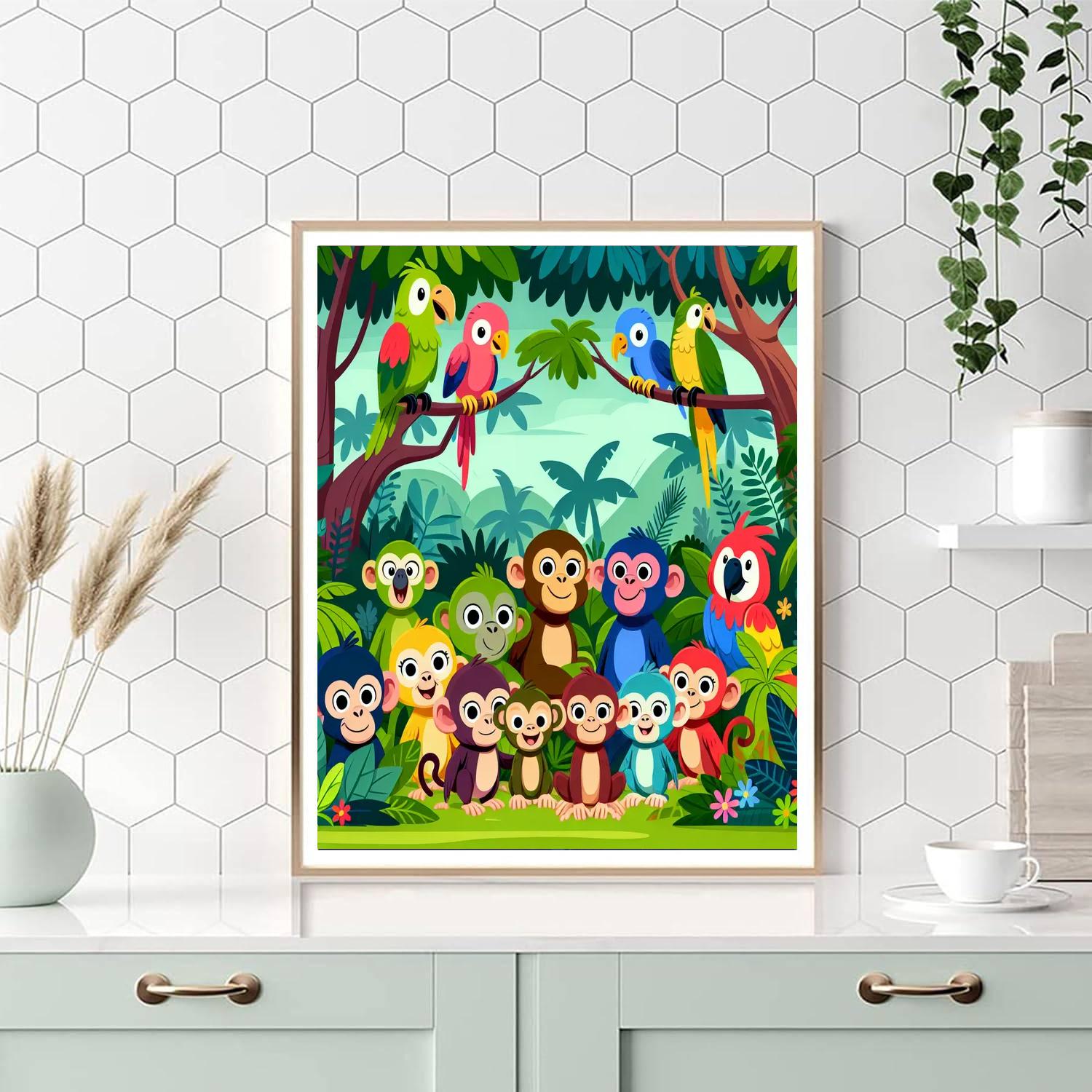 Lively Jungle Jaunt Paint By Color