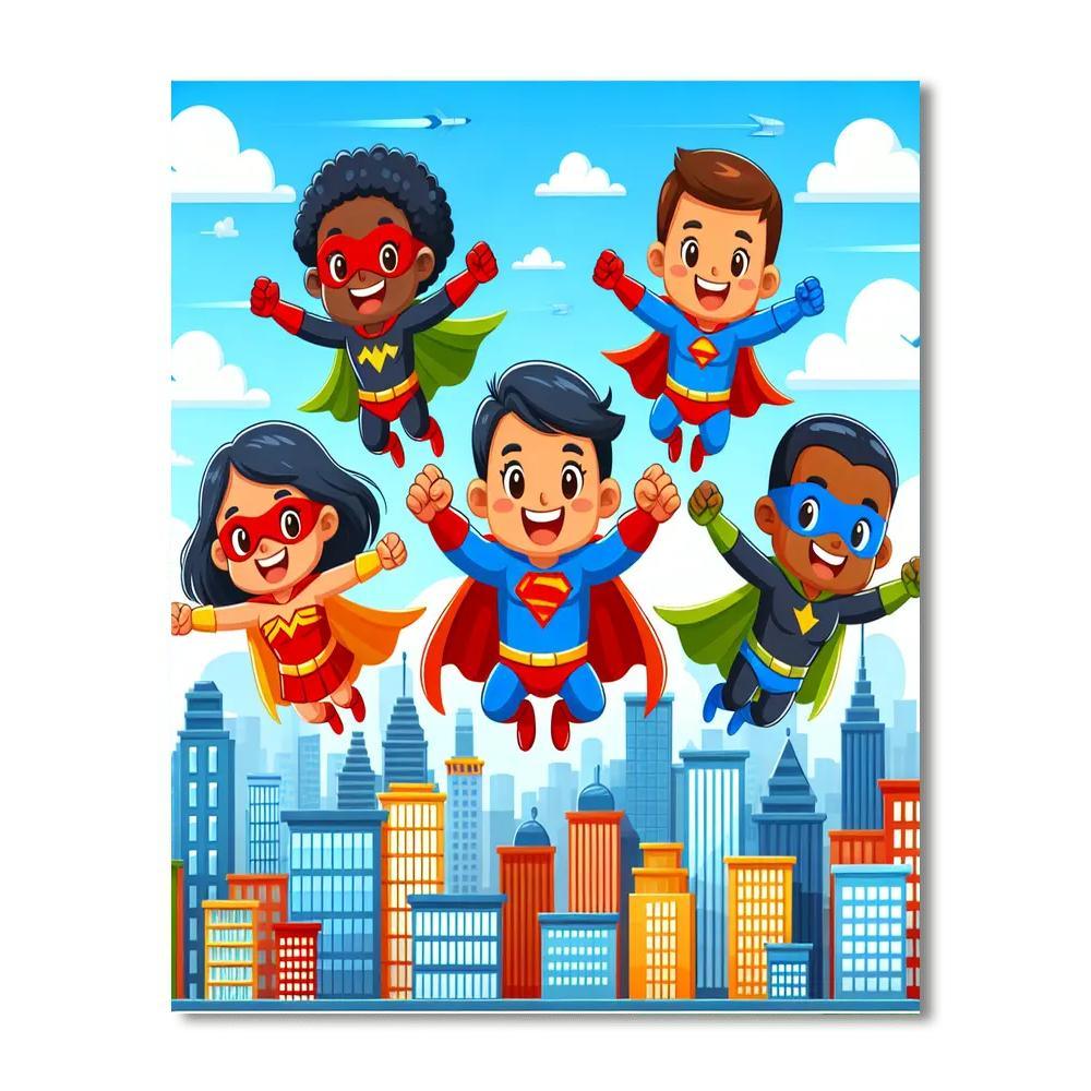 Fantastic Superhero Adventure Paint By Number