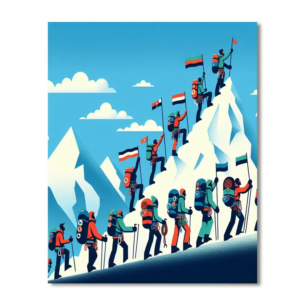 Mountain Adventure Climb DIY Paint By Numbers