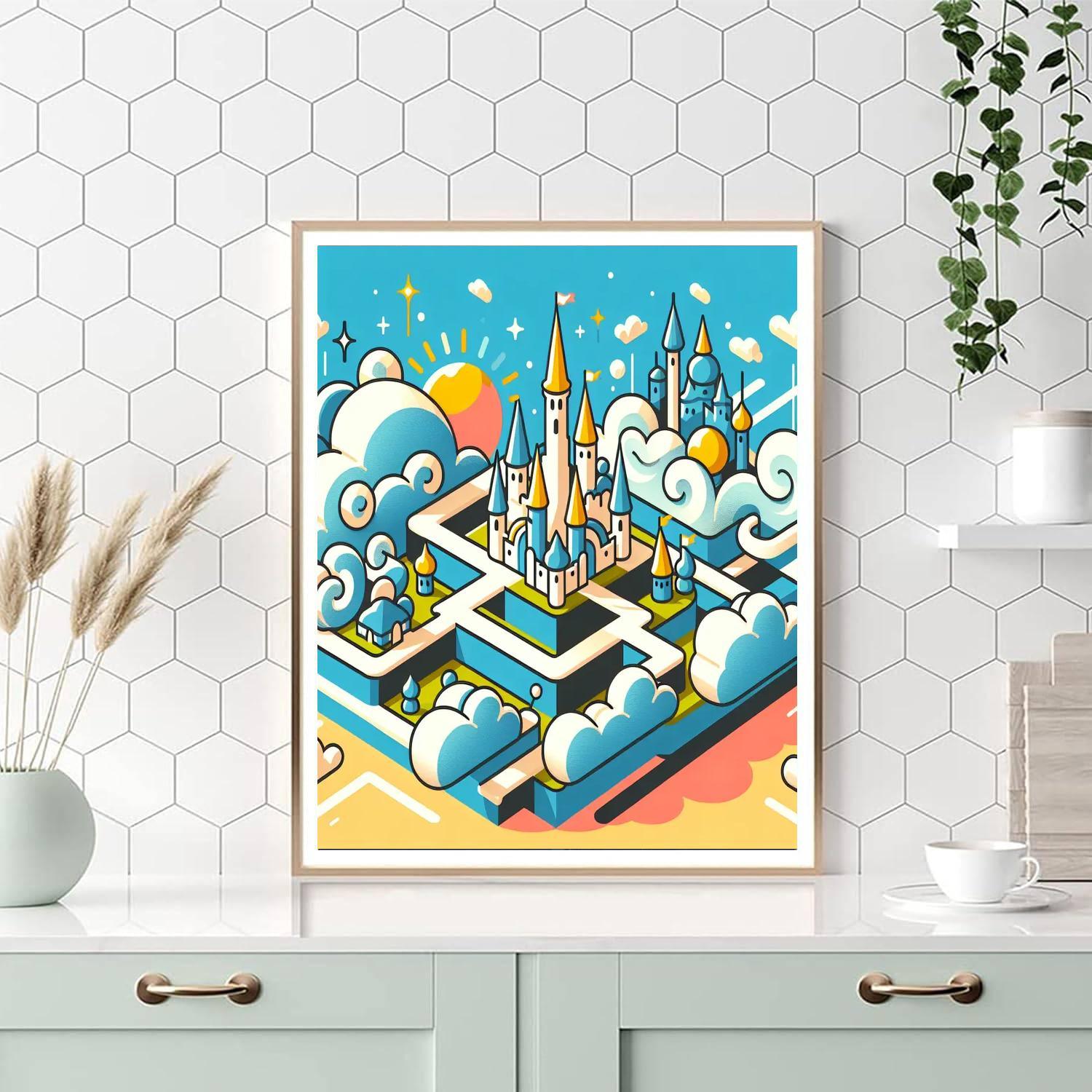 Fantasy Cloud Kingdom Numbered Painting Kits