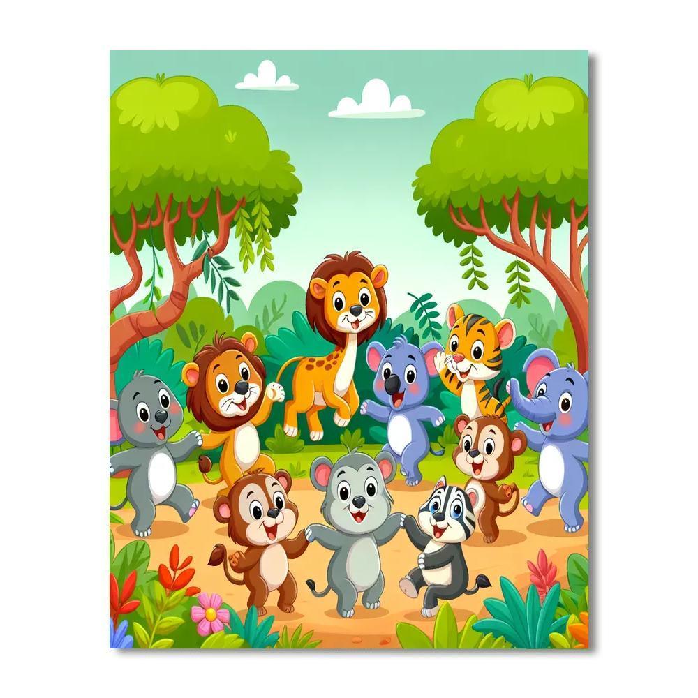 Jungle Adventure With Friends Paint By Numbers Art