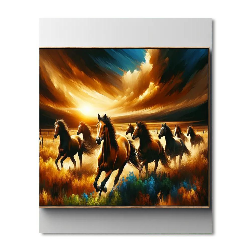 Majestic Wild Horse Run Paint By Numbers Art