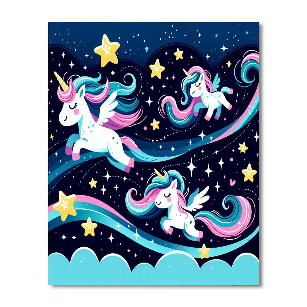 Cosmic Unicorns DIY Paint By Numbers