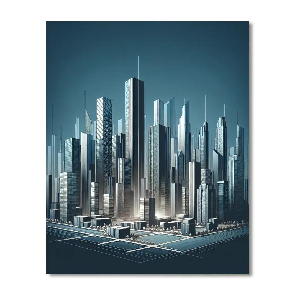 Chic City Skylines Painting Number Kit