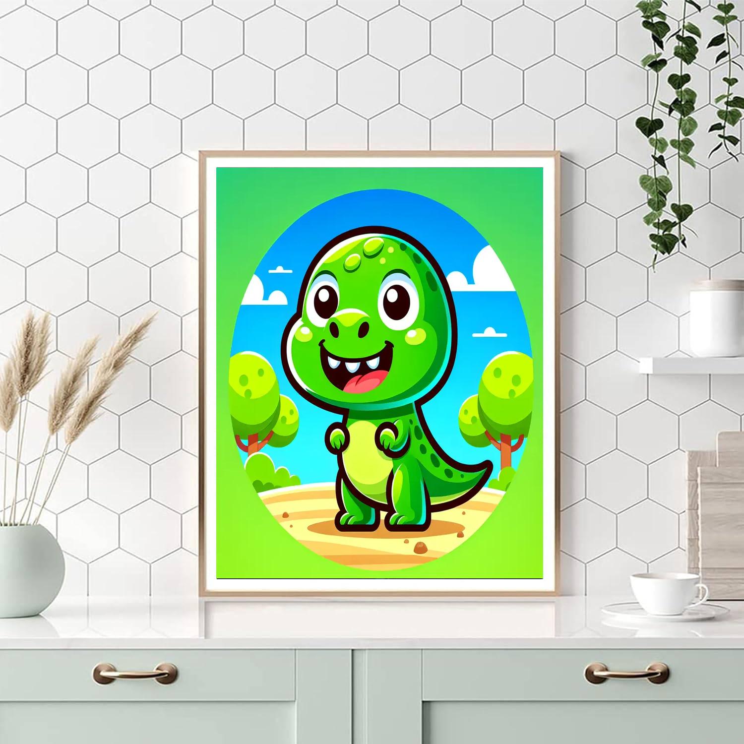 Fun-loving T-rex Paint By Numbers Art
