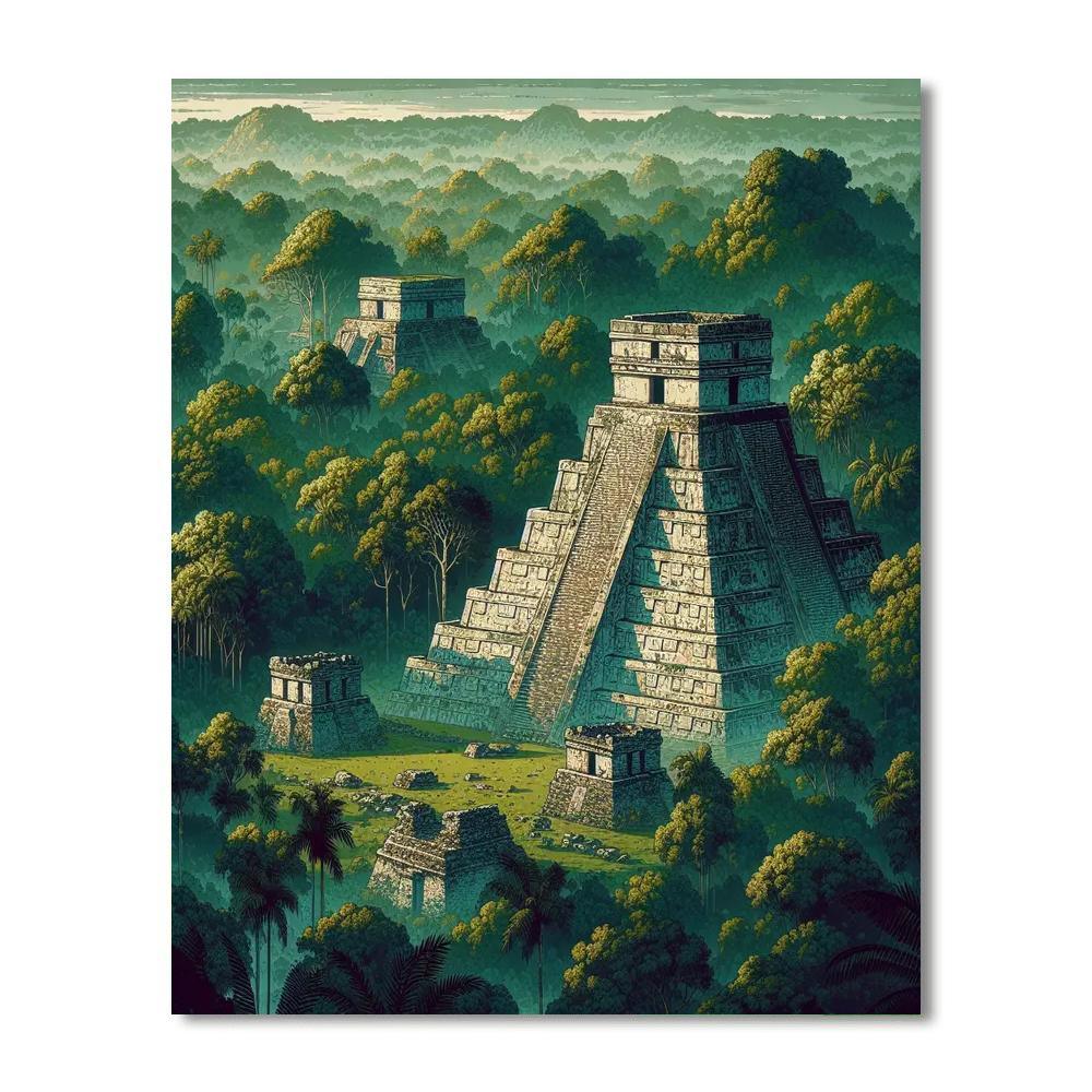Ancient Mayan Ruins Painting By Numbers Kit