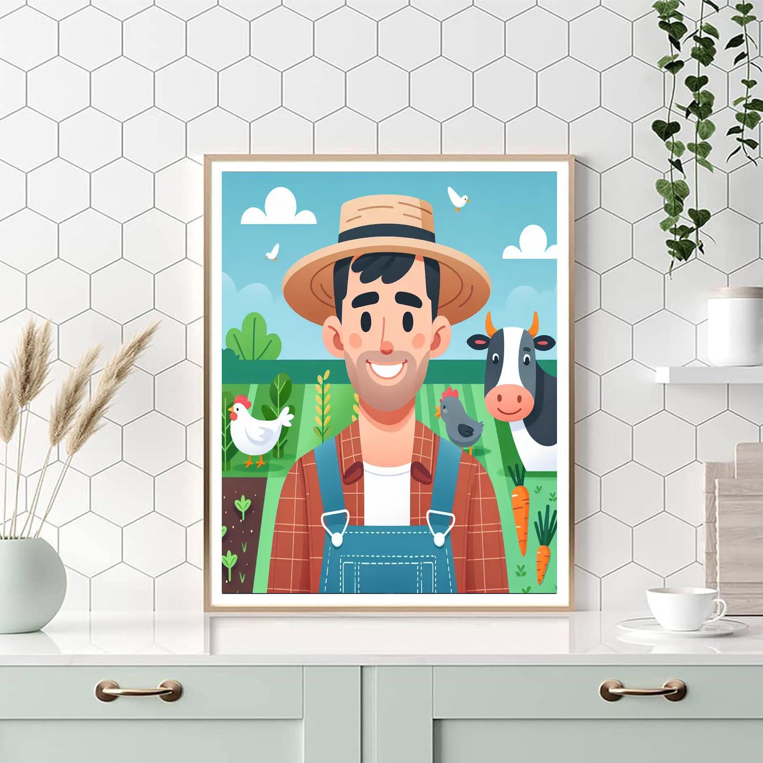 Friendly Farmer's Field Number Painting