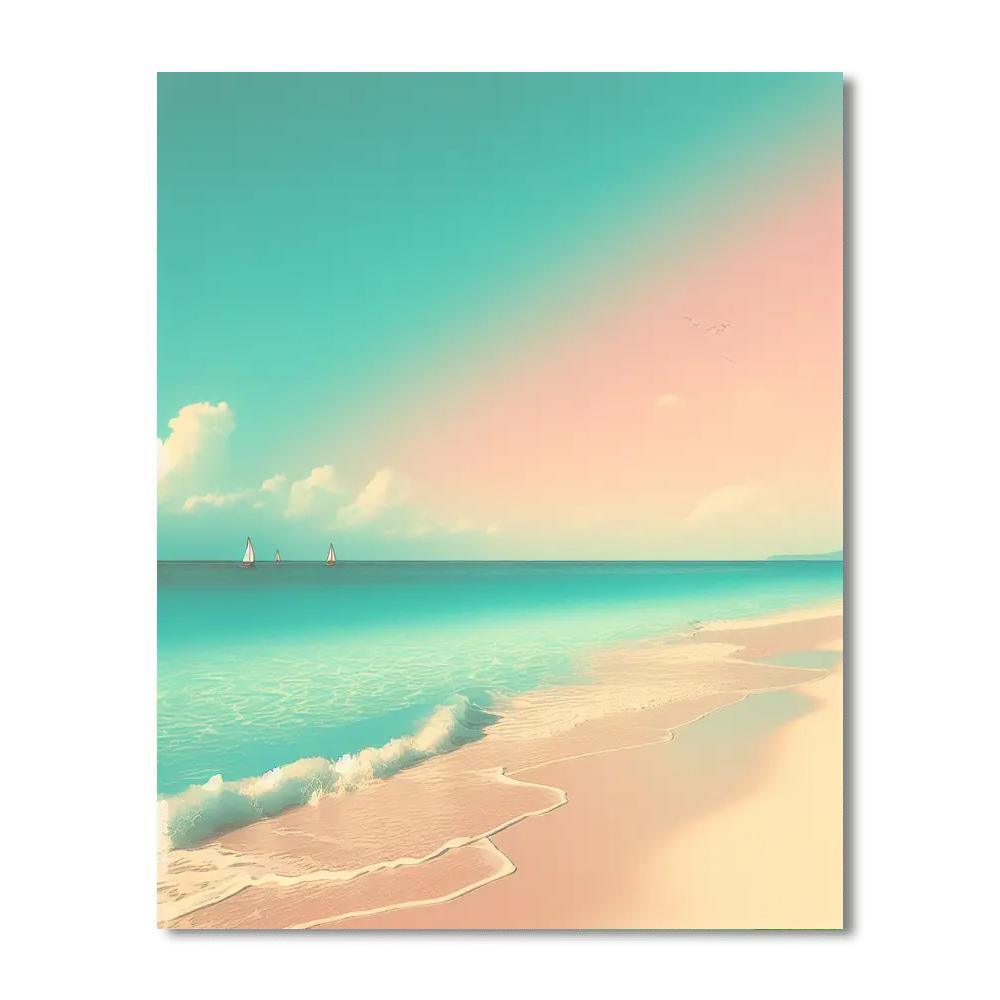 Pastel Coastal Escape DIY Paint By Numbers