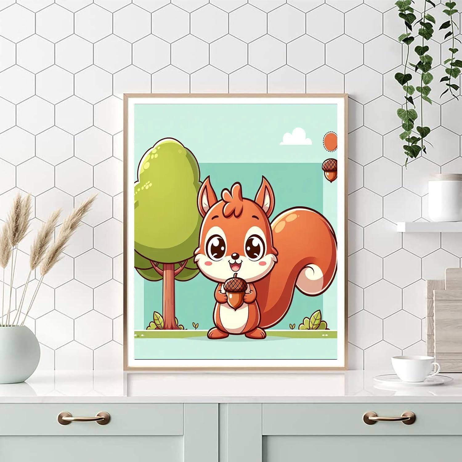 Curious Little Squirrel Paint By Number