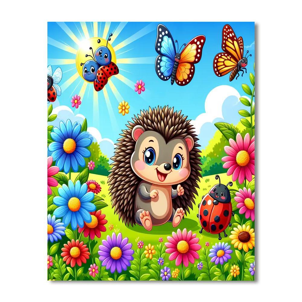 Cuddly Creatures In The Garden Paint By Numbers