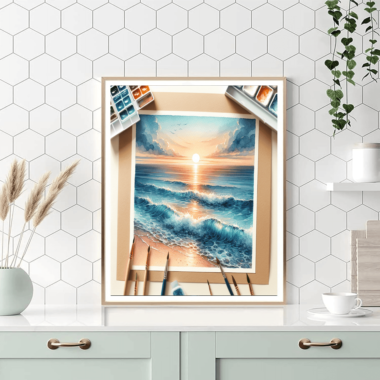 Ocean's Whisper Wall Mural Numbered Painting Kits