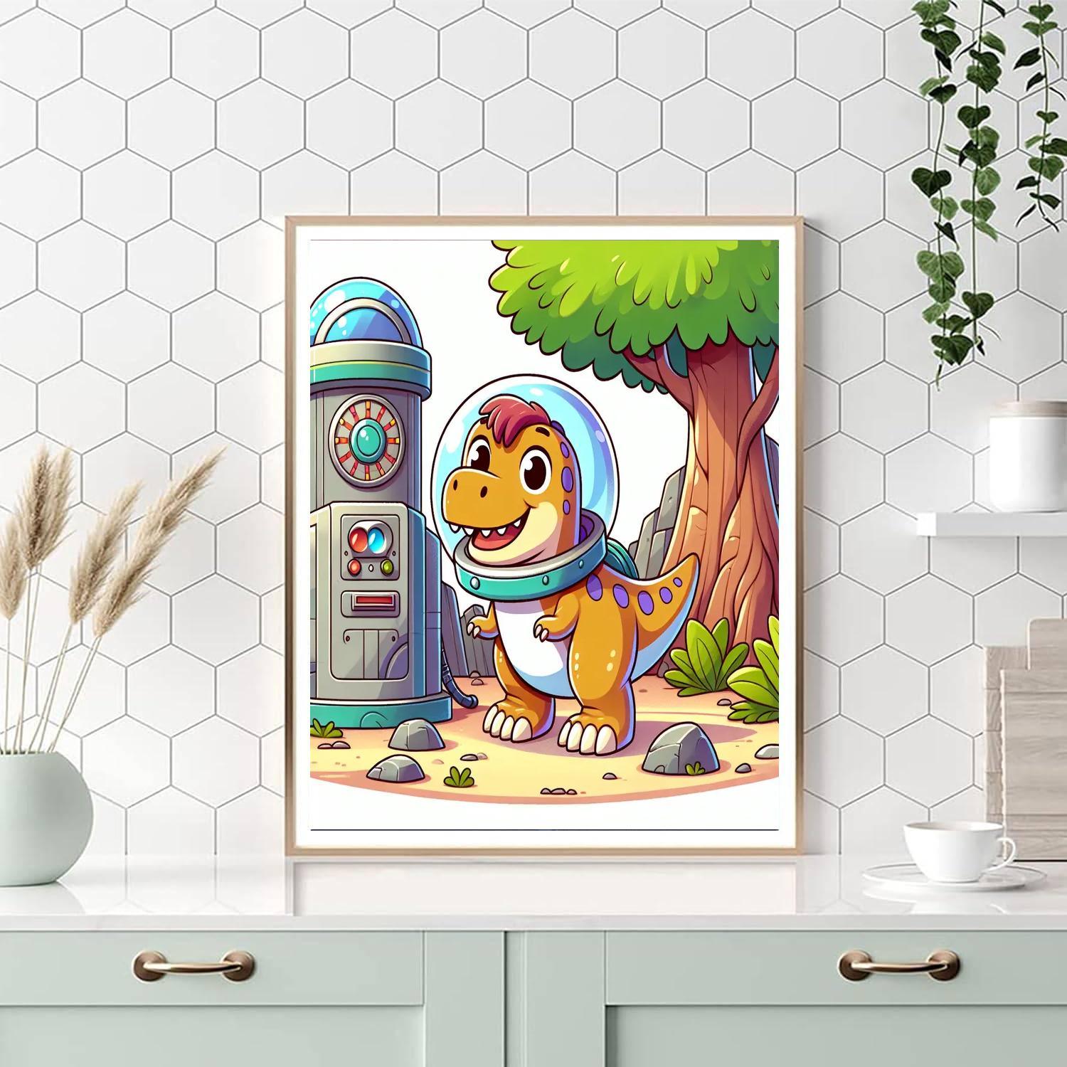 Time-traveling T-rex Expedition DIY Paint By Numbers