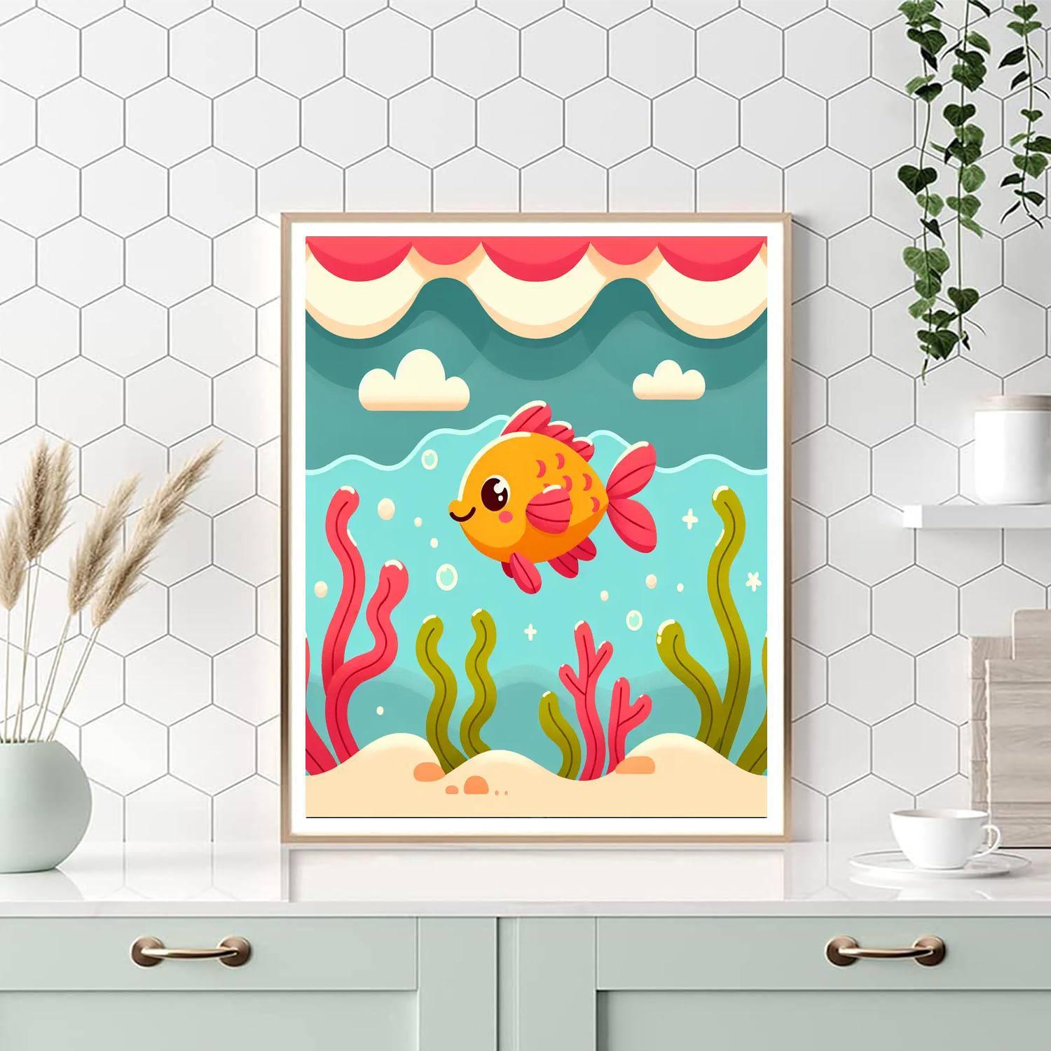 Vibrant Fish Painting By Numbers Kit