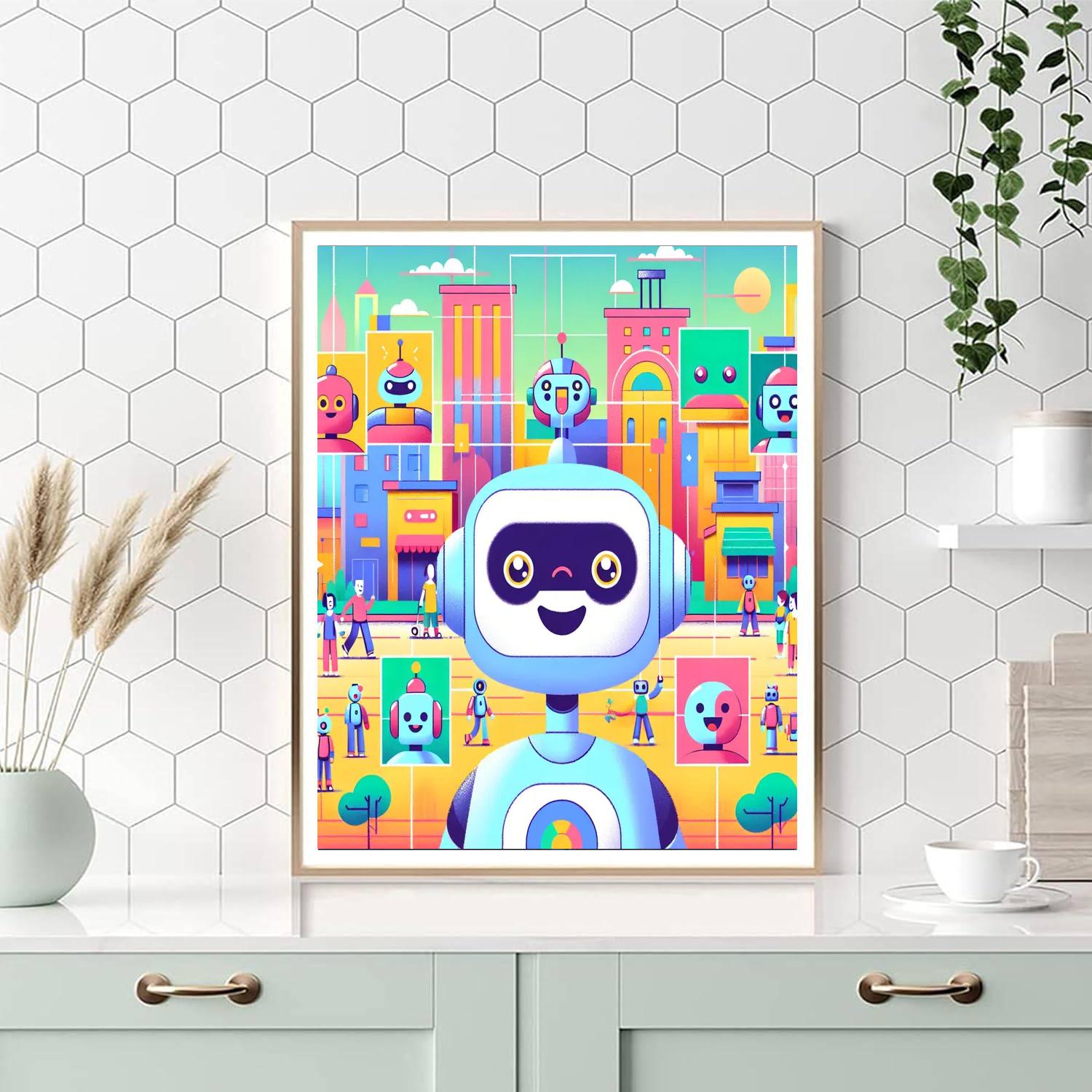Silly Robots Paint By Numbers Art