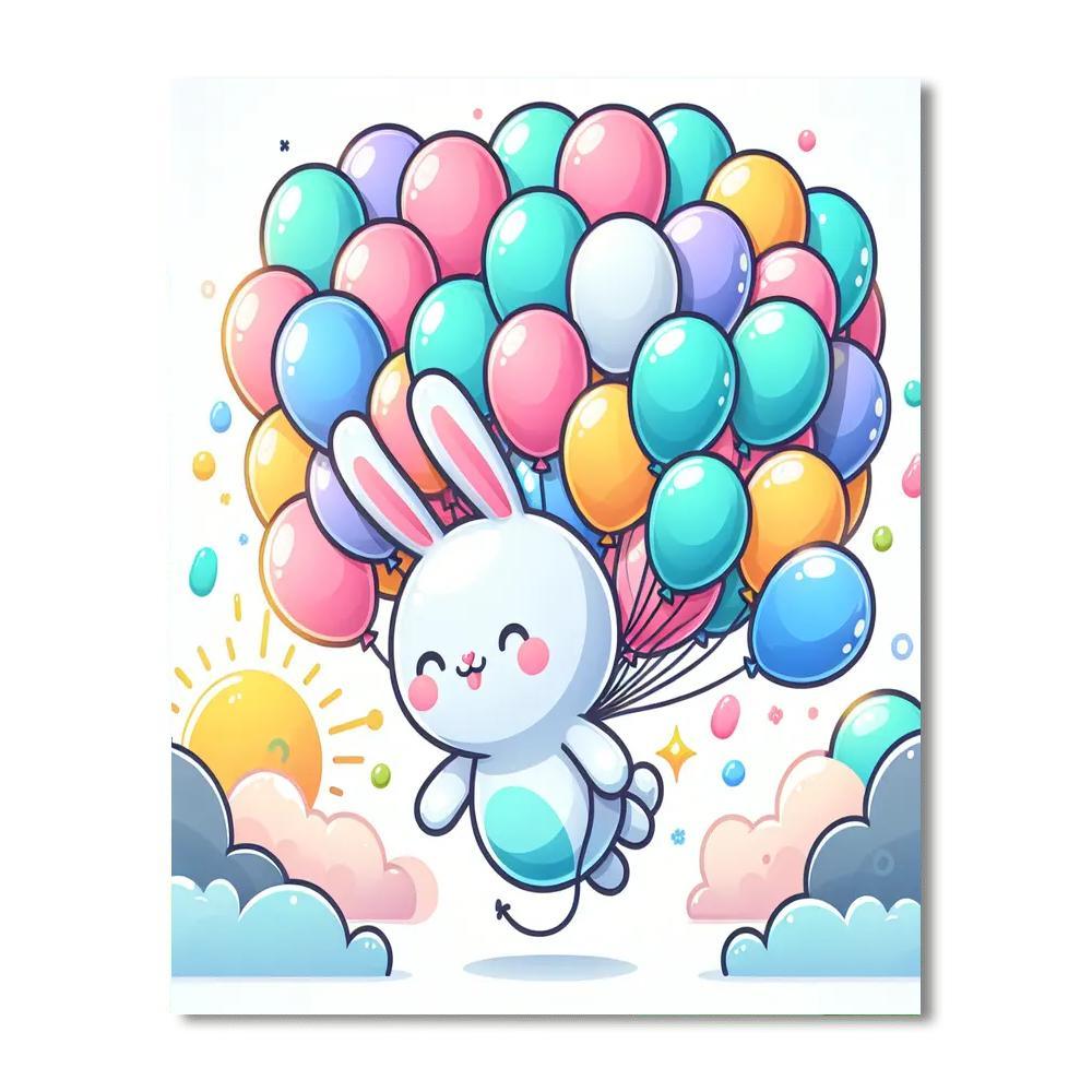 Bubbly Balloon Bunny DIY Paint By Numbers