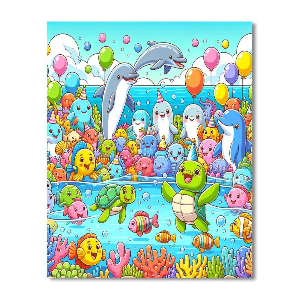 Bubbly Ocean Party Painting By Numbers Kit
