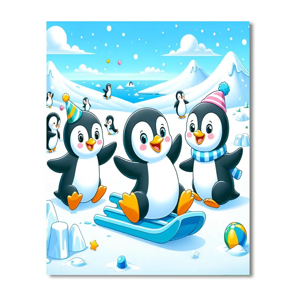 Frosty Fun Penguin Party Painting Number Kit