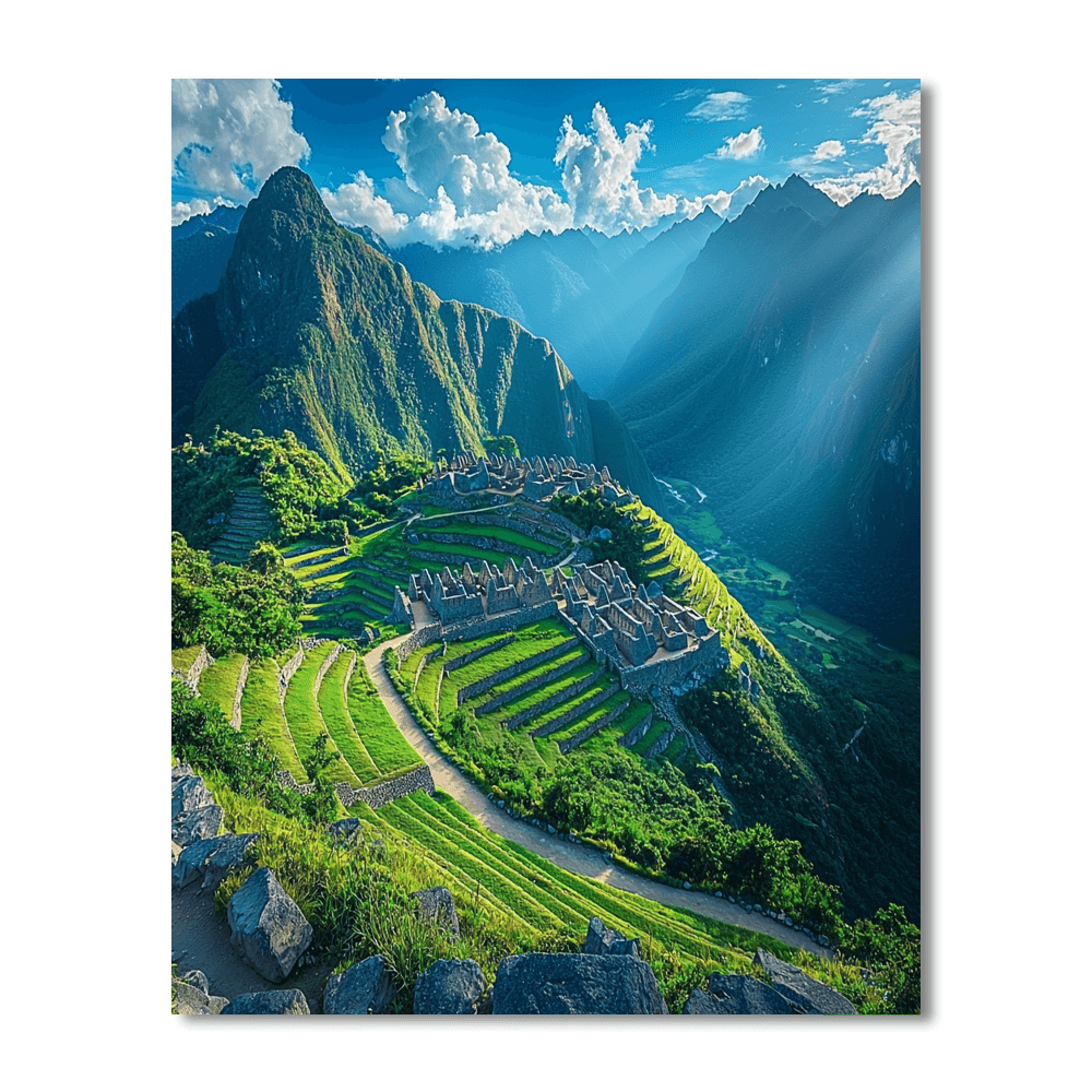 Machu Picchu Mountain Painting Number Kit