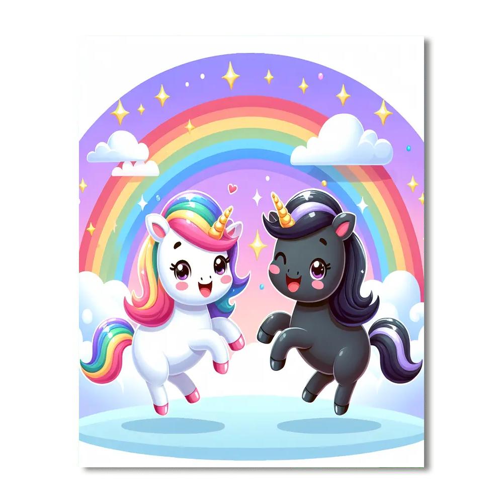 Sparkly Unicorn Friends Paint By Numbers Art