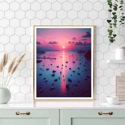 Twilight Harbor Serenity Number Painting