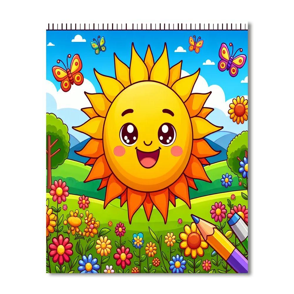 Cheerful Summer Sun DIY Paint By Numbers