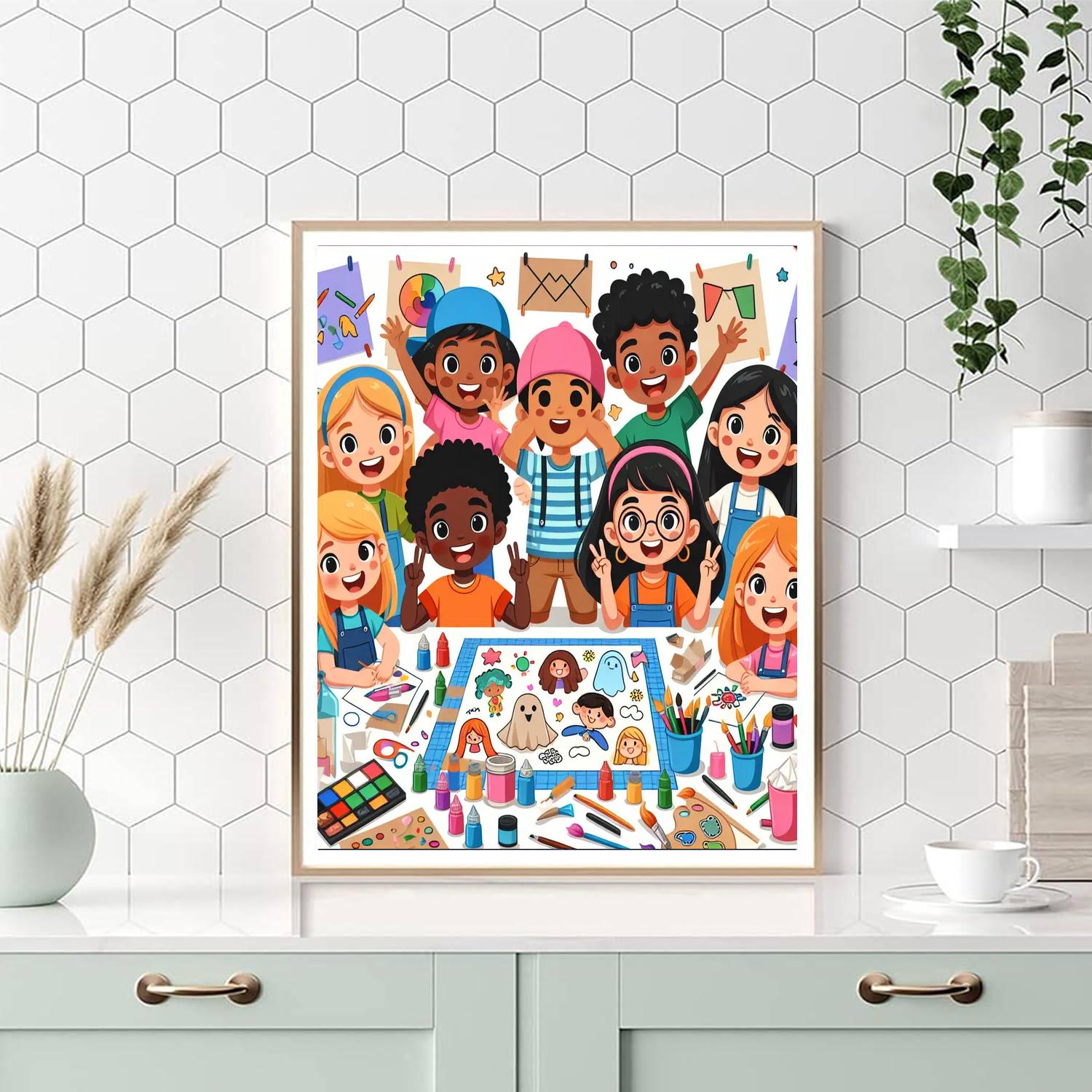 Cheerful Art And Craft Workshop Number Painting