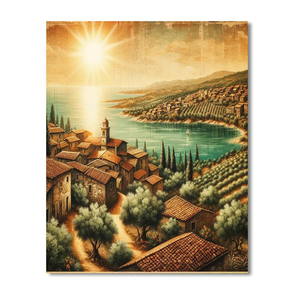 Vintage Mediterranean Paint By Numbers Art