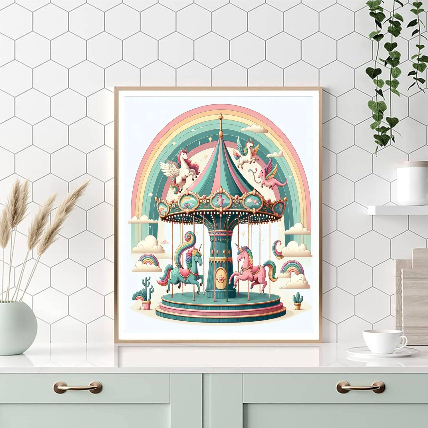 Rainbow Carousel Dreams Paint By Color