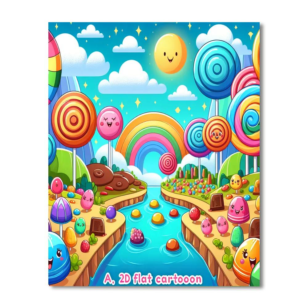 Funky Candy Land Paint By Numbers Art