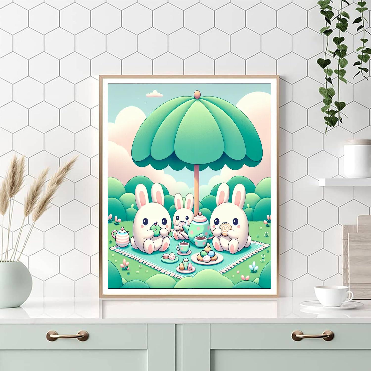 Bunny Tea Party Numbered Painting Kits
