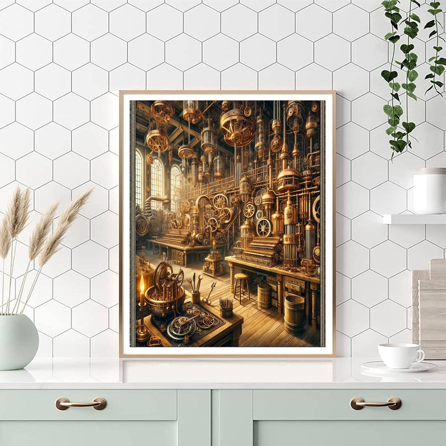 Steampunk Inventor's Workshop Painting By Numbers Kit