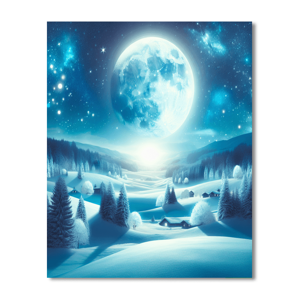 Frosty Winter Night Numbered Painting Kits