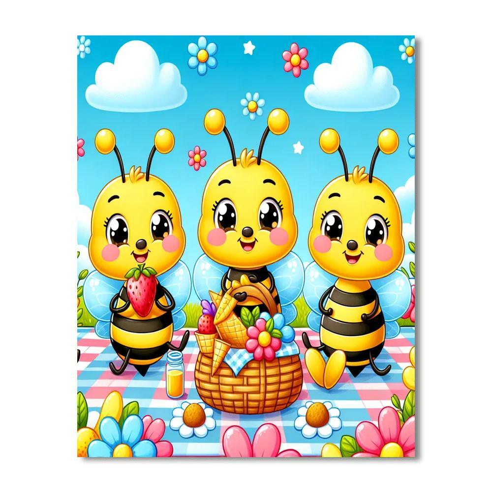 Buzzy Bees Picnic Paint By Number