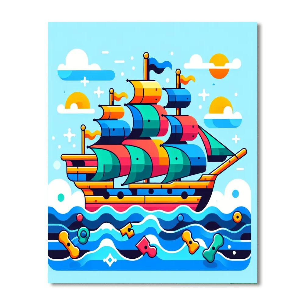 Maritime Mystery Cruise Painting Number Kit