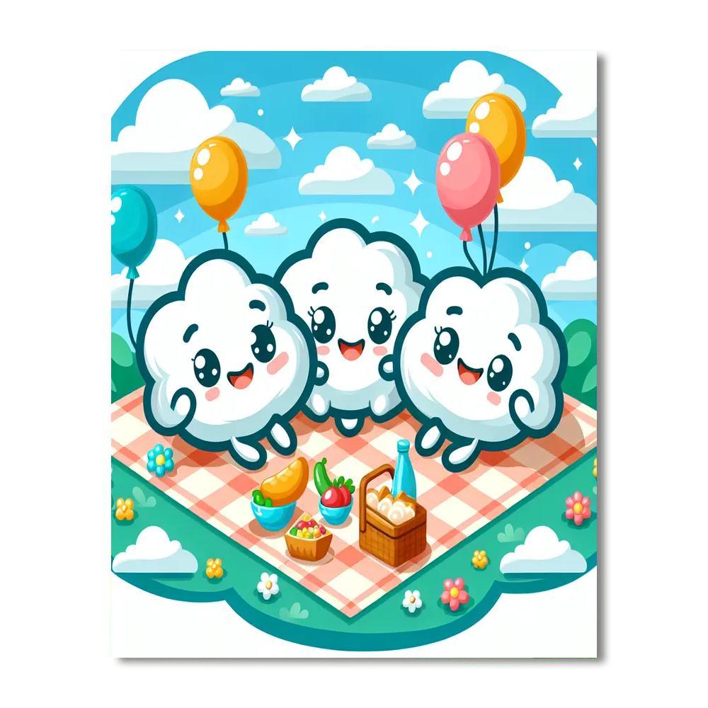Charming Cloud Picnic Paint By Number