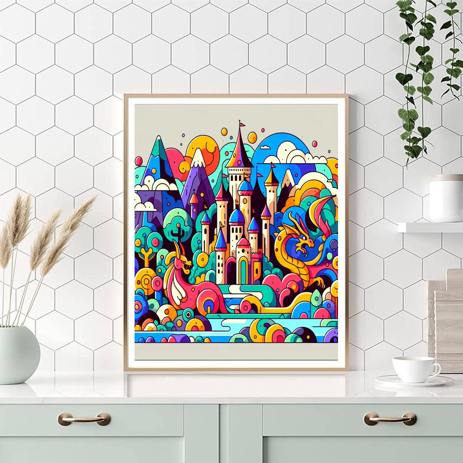 Friendly Fantasy Kingdom Paint By Numbers Art