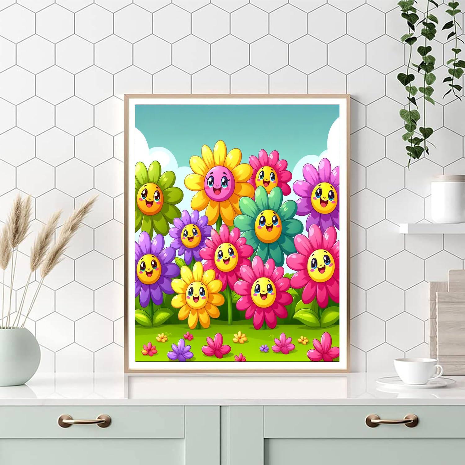Bright Flowers Numbered Painting Kits
