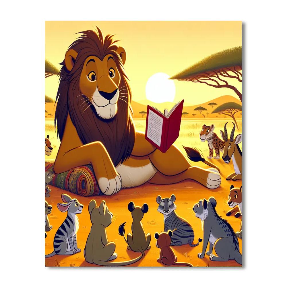 Safari Storyteller Lion Number Painting