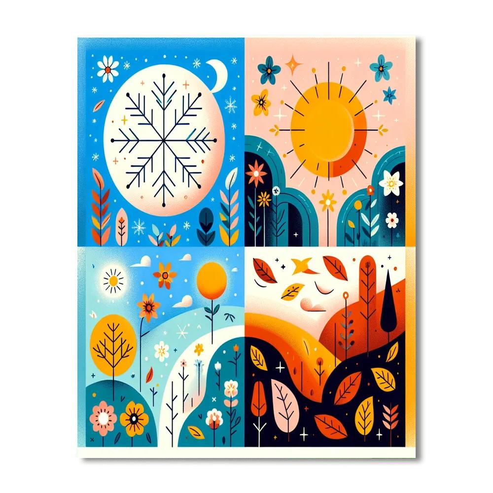 Seasonal Wonderland Number Painting