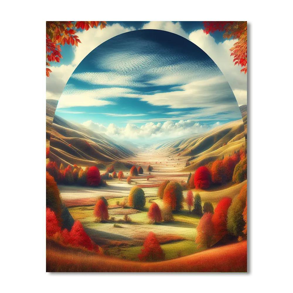 Golden Autumn Countryside Numbered Painting Kits