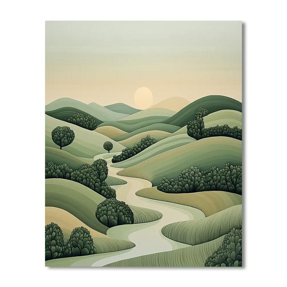 Nandalal Bose Inspired Ethereal Earthscapes  DIY Paint By Numbers