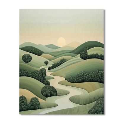 Nandalal Bose Inspired Ethereal Earthscapes  DIY Paint By Numbers