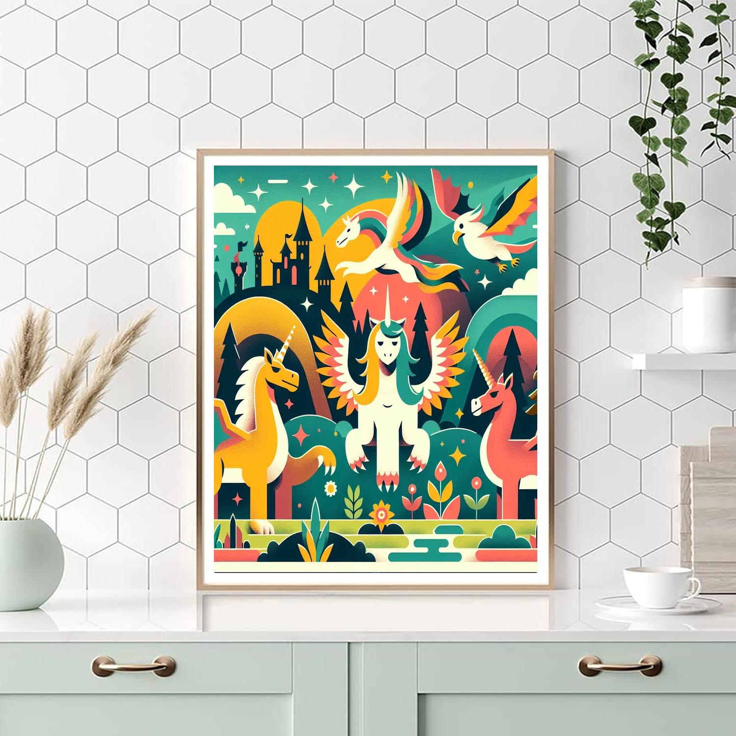 Mythical Menagerie Paint By Numbers Art