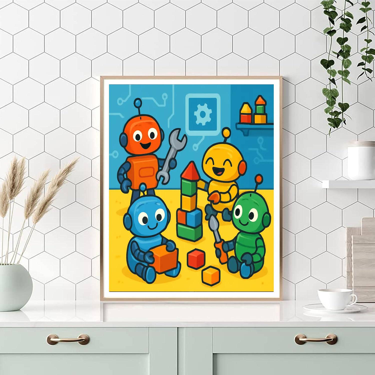 Creative Robot Playground DIY Paint By Numbers