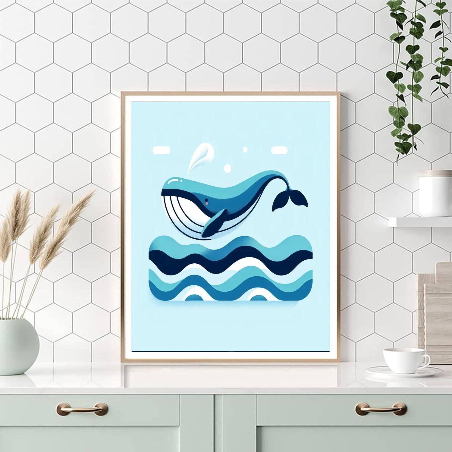 Whimsical Whale Voyage Painting Number Kit
