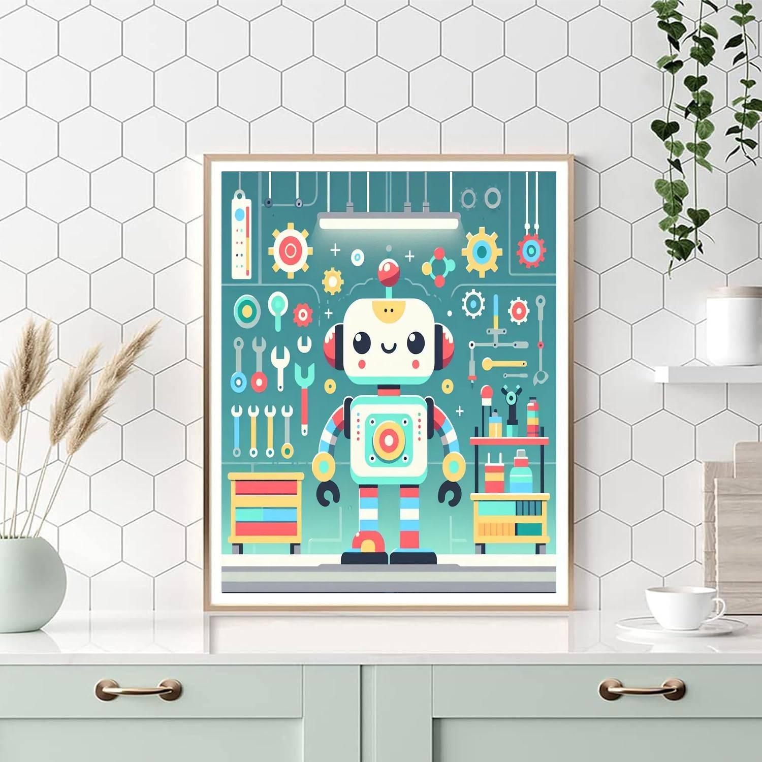 Robot Builders Workshop Paint By Numbers Kits